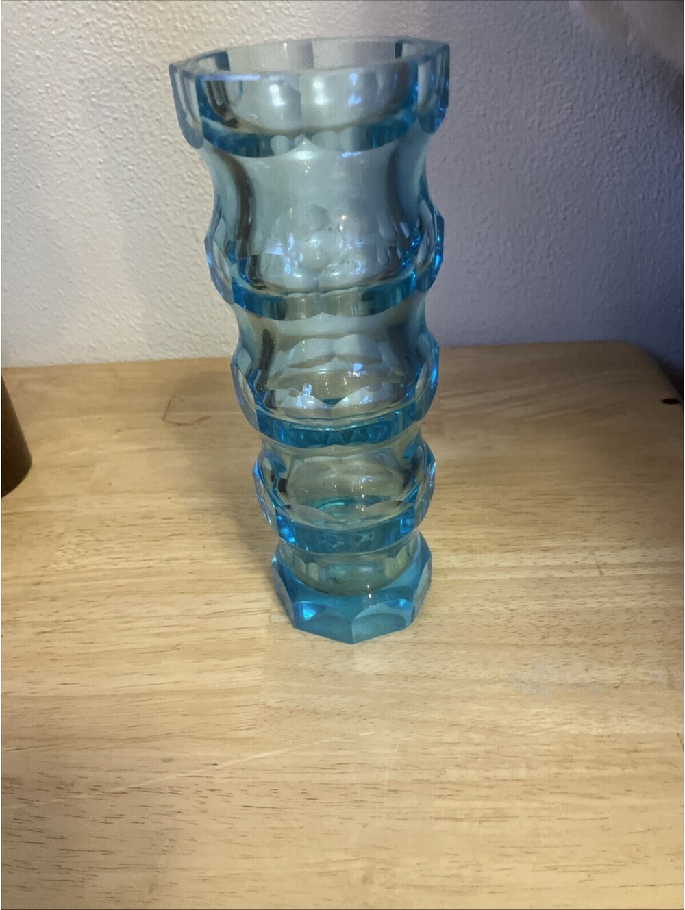 Vintage Turquoise Crystal Glass Vase – VEB Glaswerke Schmiedefeld